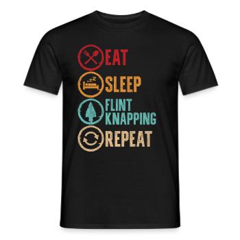 Pfeilspitzen Eat Sleep Flint Knapping Repeat - Männer T-Shirt - Schwarz - Vorne - AI Model Male 178 light (178cm)
