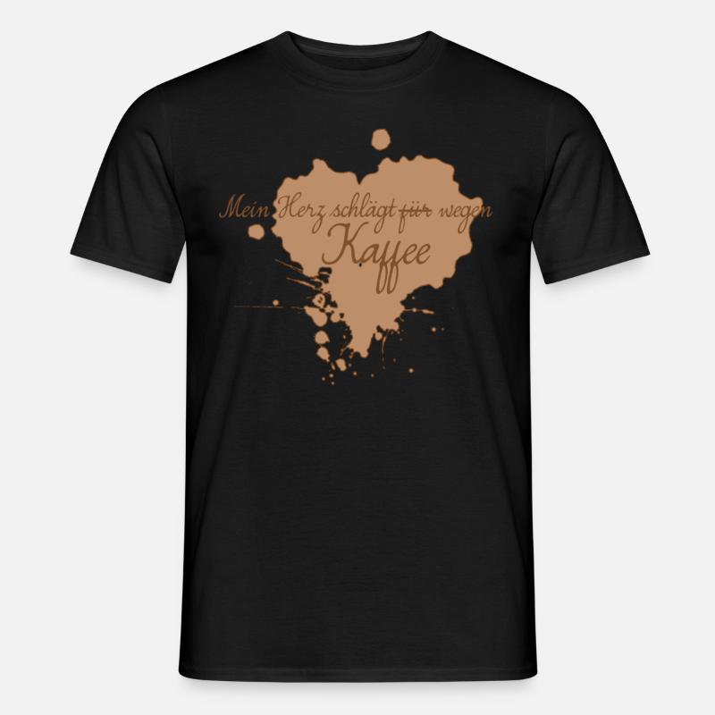 Kaffee Spruch Kaffeebecher Kaffeetrinker - Männer T-Shirt - Schwarz