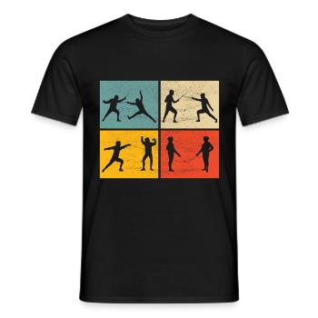 Fechten Fechtsport - Männer T-Shirt - Schwarz - Vorne - AI Model Male 178 light (178cm)