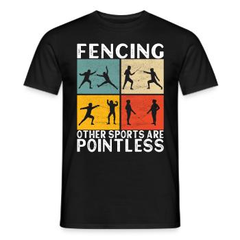 Fechten Fechtsport - Männer T-Shirt - Schwarz - Vorne - AI Model Male 178 light (178cm)