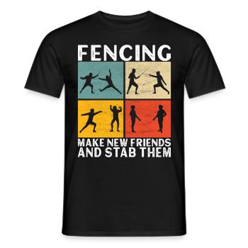 Fechten Fechtsport - Männer T-Shirt - Schwarz - Vorne - AI Model Male 178 light (178cm)