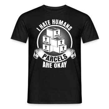 Paketzusteller Pakete Paketbote - Männer T-Shirt - Schwarz - Vorne - AI Model Male 178 light (178cm)