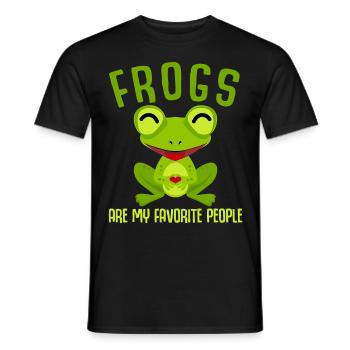 Frosch mit Herz Frösche - Männer T-Shirt - Schwarz - Vorne - AI Model Male 178 light (178cm)