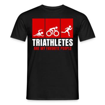 Triathlon Slogan Triathlètes Triathlète - T-shirt homme - noir - Devant - AI Model Male 178 light (178cm)