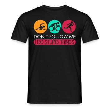 Triathlon lustig Triathleten Triathlet - Männer T-Shirt - Schwarz - Vorne - AI Model Male 178 light (178cm)