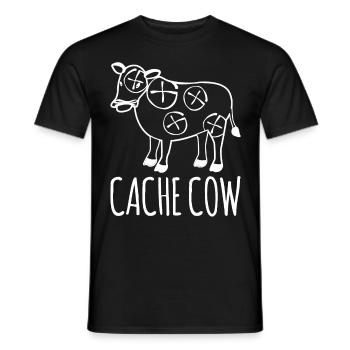 Geocacher Cache Cow Schatzsuche Geocache - Männer T-Shirt - Schwarz - Vorne - AI Model Male 178 light (178cm)