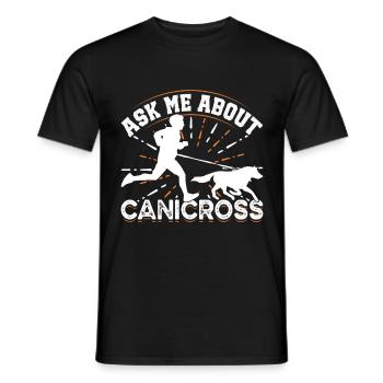 Chien de course Canicross Design - T-shirt homme - noir - Devant - AI Model Male 178 light (178cm)