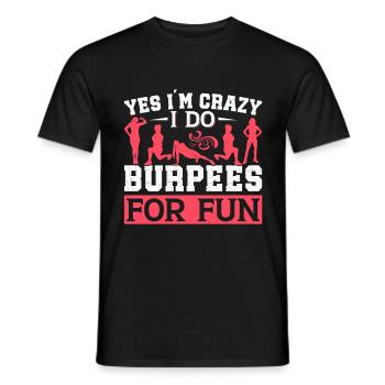 Burpees Exercices Entraînement - T-shirt homme - noir - Devant - AI Model Male 178 light (178cm)
