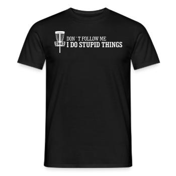 Discgolf Frisbeesport Disc golf Frisbee - Men's T-Shirt - black - Front - AI Model Male 178 light (178cm)