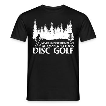 Disc golf player Disc golf Frisbee - Men's T-Shirt - black - Front - AI Model Male 178 light (178cm)