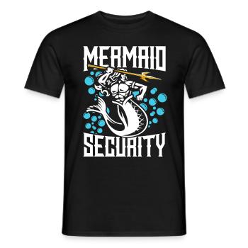 Mermaid Security Meerjungfrau - T-shirt homme - noir - Devant - AI Model Male 178 light (178cm)