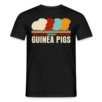 Meerschweinchen Retro Guinea Pigs - Men's T-Shirt - black - Front - AI Model Male 178 light (178cm)