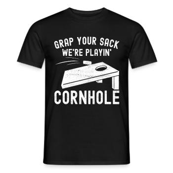 Cornhole Player Cornhole Board - Men's T-Shirt - black - Front - AI Model Male 178 light (178cm)