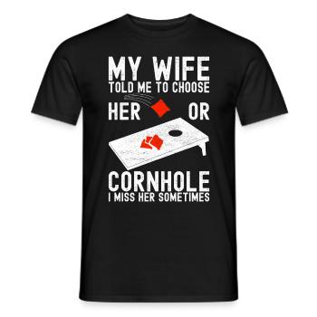 Cornhole Player Cornhole Board - Men's T-Shirt - black - Front - AI Model Male 178 light (178cm)