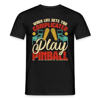 Pinball pinball player - Men's T-Shirt - black - Front - AI Model Male 178 light (178cm)