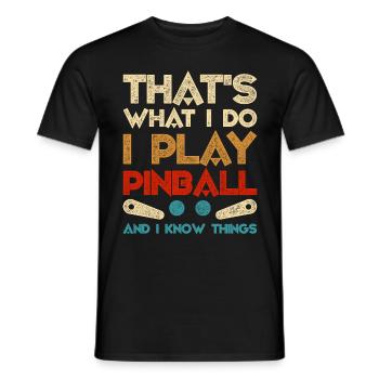 Pinball pinball player - Men's T-Shirt - black - Front - AI Model Male 178 light (178cm)