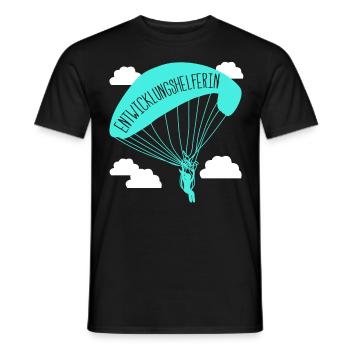 Gleitsegeln Paragliderin Paragliding - Männer T-Shirt - Schwarz - Vorne - AI Model Male 178 light (178cm)