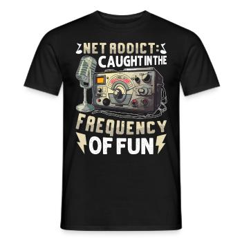 HAM Radio Amateur Radio Radio Amateur Retro - Men's T-Shirt - black - Front - AI Model Male 178 light (178cm)
