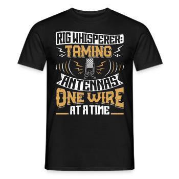 HAM Radio Amateur Radio Radio Amateur Retro - Men's T-Shirt - black - Front - AI Model Male 178 light (178cm)