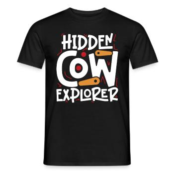 Pinball Flipperspieler Hidden Cow Explorer - Männer T-Shirt - Schwarz - Vorne - AI Model Male 178 light (178cm)