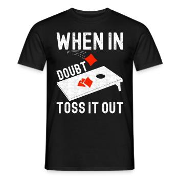 Cornhole Player Cornhole Board - Men's T-Shirt - black - Front - AI Model Male 178 light (178cm)