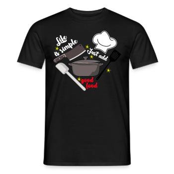 Cuisine Cuisine Accueil Chef cuisinier Couteau de chef - T-shirt homme - noir - Devant - AI Model Male 178 light (178cm)