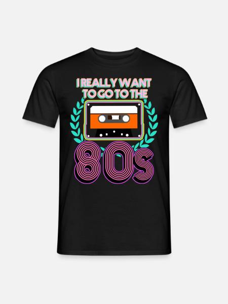 80er Party Nostalgie 80s 1980 Disco - Männer T-Shirt - Schwarz