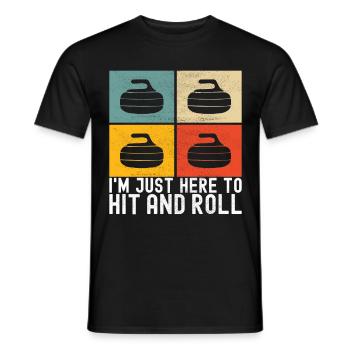 Curling Curling players - Men's T-Shirt - black - Front - AI Model Male 178 light (178cm)