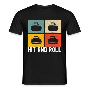 Curling Curling players - Men's T-Shirt - black - Front - AI Model Male 178 light (178cm)