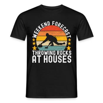 Curling Curling players - Men's T-Shirt - black - Front - AI Model Male 178 light (178cm)