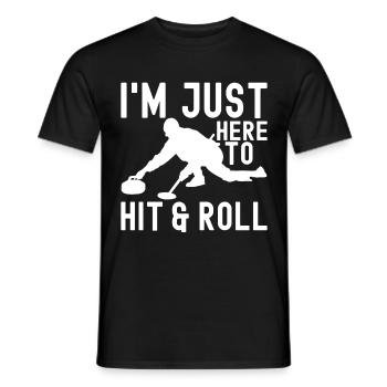 Curling Curling players - Men's T-Shirt - black - Front - AI Model Male 178 light (178cm)