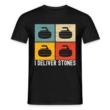 Curling Curling players - Men's T-Shirt - black - Front - AI Model Male 178 light (178cm)