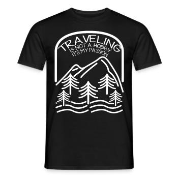 Randonnée Vacances Voyage Voyage Tour du Monde - T-shirt homme - noir - Devant - AI Model Male 178 light (178cm)