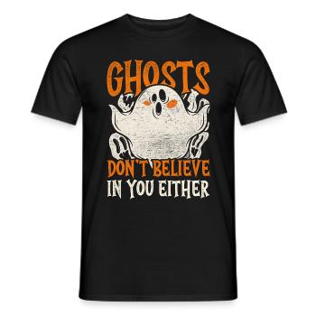 Les fantômes de Geisterjagd ne croient pas en vous non plus - T-shirt homme - noir - Devant - AI Model Male 178 light (178cm)