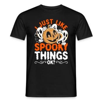 Ghost Hunt J’aime juste les choses effrayantes ok? - T-shirt homme - noir - Devant - AI Model Male 178 light (178cm)
