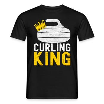 Curling Curling players - Men's T-Shirt - black - Front - AI Model Male 178 light (178cm)