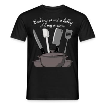 Chaque de chef Marmite Cuisine Cuisinier - T-shirt homme - noir - Devant - AI Model Male 178 light (178cm)
