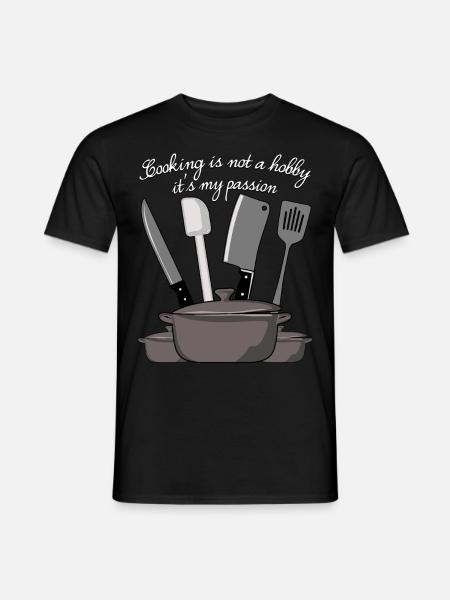 Kochmütze Kochtopf Kochen Küche Koch - Männer T-Shirt - Schwarz