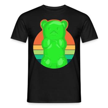 Retro gummy bears - Men's T-Shirt - black - Front - AI Model Male 178 light (178cm)