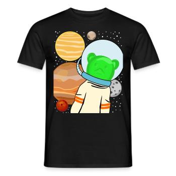 Gummy bears in space - Men's T-Shirt - black - Front - AI Model Male 178 light (178cm)