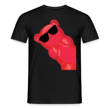 Gummy bears with sunglasses - Men's T-Shirt - black - Front - AI Model Male 178 light (178cm)