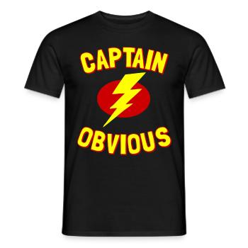 Capitaine Obvious - T-shirt homme - noir - Devant - AI Model Male 178 light (178cm)