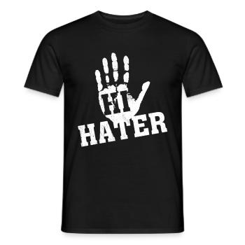 Hi Hater Bye Hater - Men's T-Shirt - black - Front - AI Model Male 178 light (178cm)