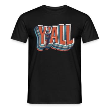 Retro Y'all Southern Pride - Men's T-Shirt - black - Front - AI Model Male 178 light (178cm)