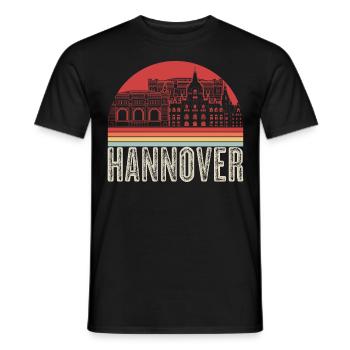 Souvenir rétro de Hanovre - T-shirt homme - noir - Devant - AI Model Male 178 light (178cm)
