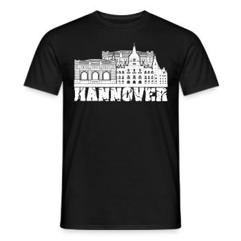 Souvenir du bâtiment de Hanovre - T-shirt homme - noir - Devant - AI Model Male 178 light (178cm)