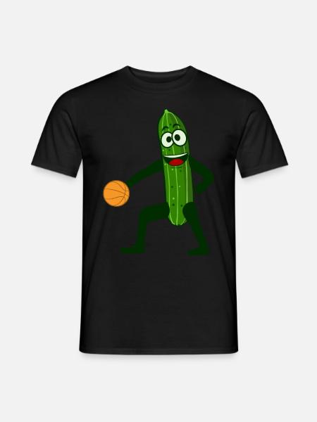 Gurke spielt Basketball Gurken - Männer T-Shirt - Schwarz