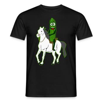 Gurke Reiten Pferd Pferde Reiter Gurken - Männer T-Shirt - Schwarz - Vorne - AI Model Male 178 light (178cm)
