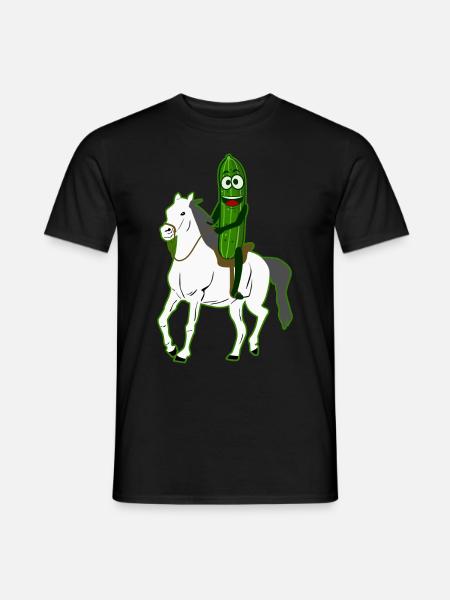 Gurke Reiten Pferd Pferde Reiter Gurken - Männer T-Shirt - Schwarz