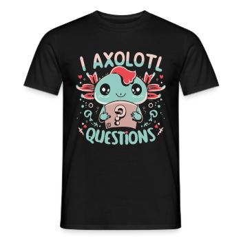 I Axolotl Questions Rétro Drôle Cadeau - T-shirt homme - noir - Devant - AI Model Male 178 light (178cm)